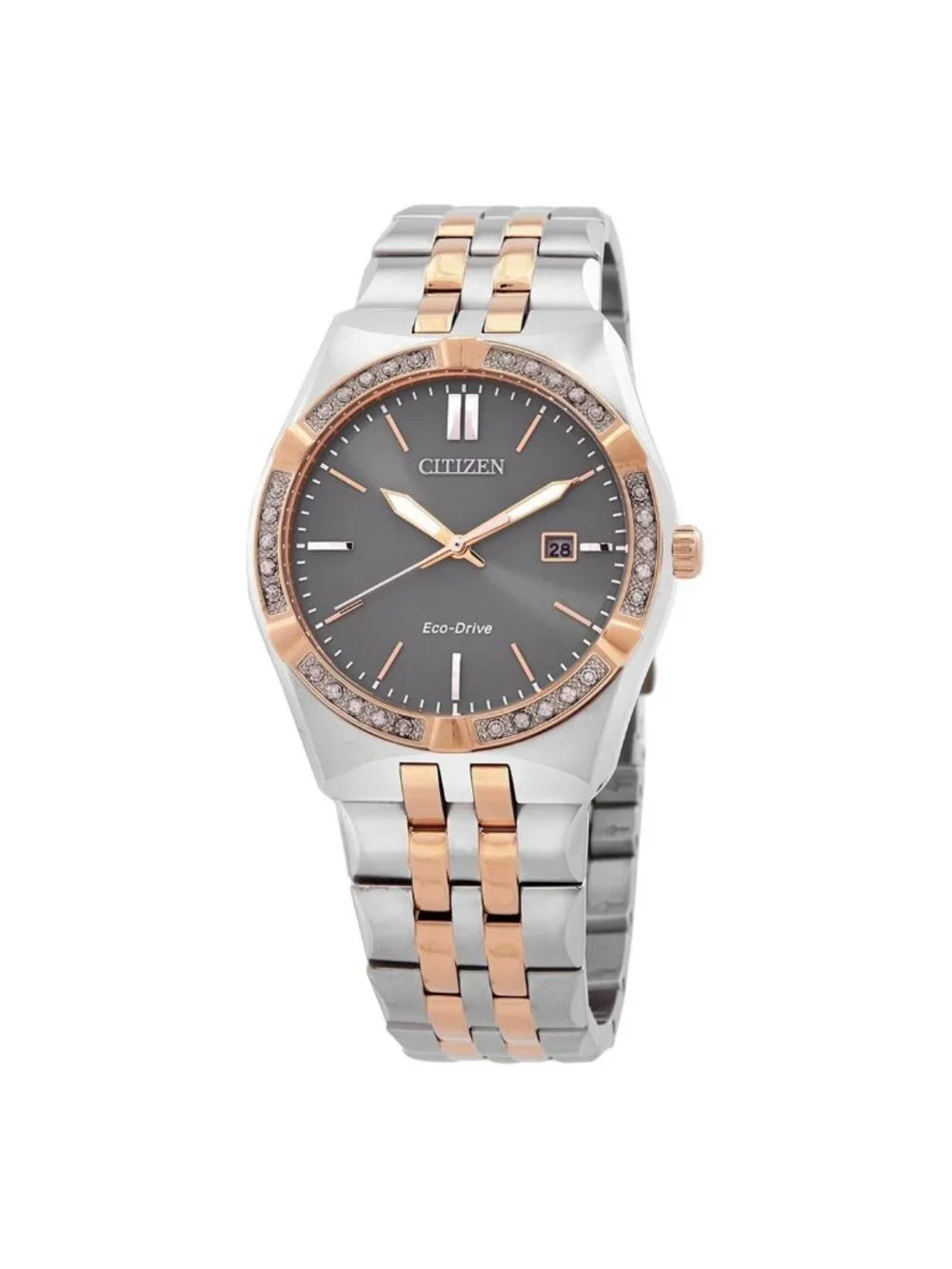 NWT Citizen Corso Diamond Eco-Drive Grey Dial Men's Watch